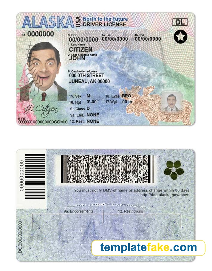 Alaska Driver License Template PSD New [Fake AK ID]