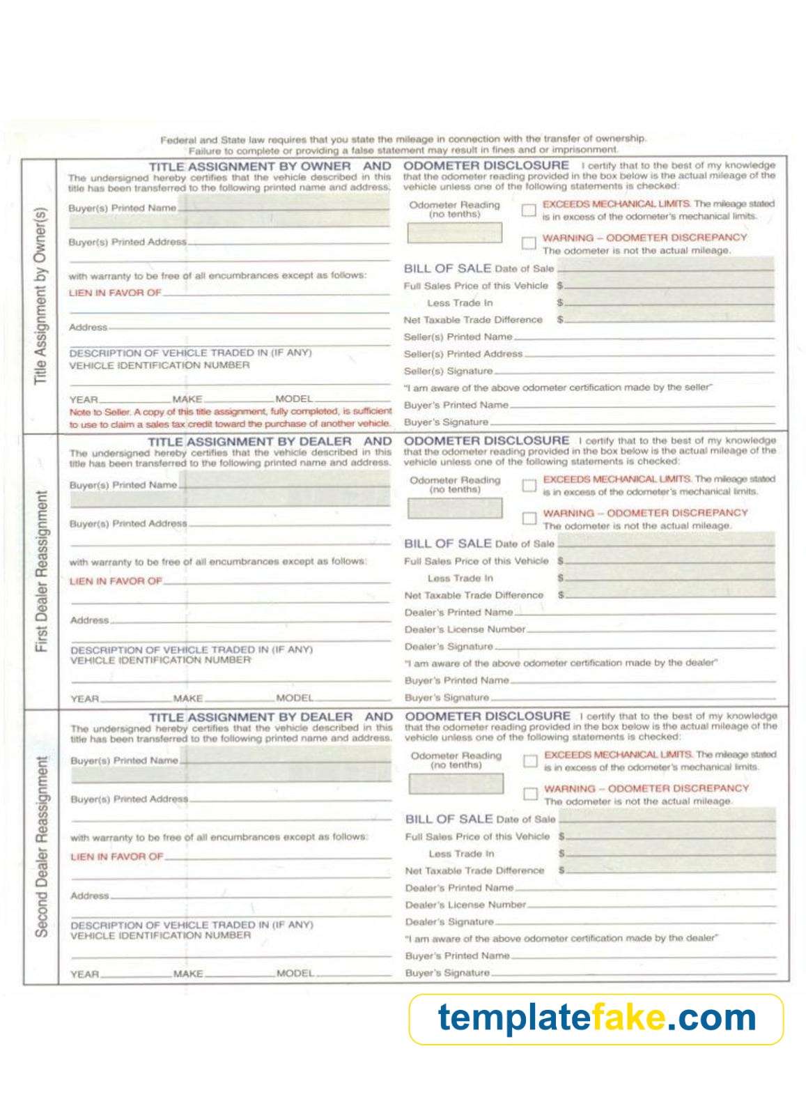 Arkansas Vehicle Registration Certificate Template