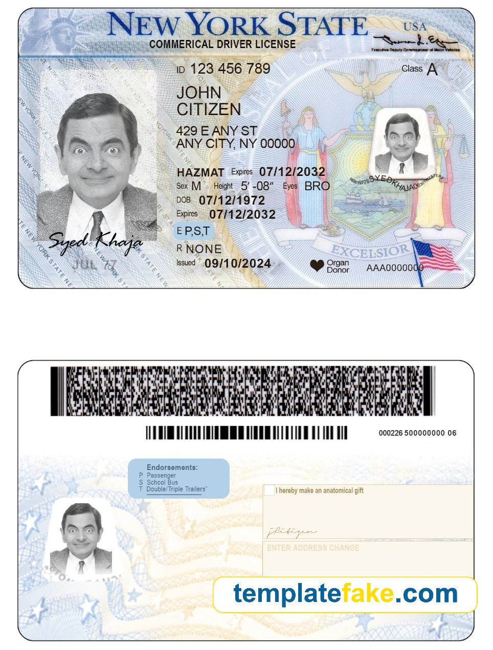 New York Driver License Template PSD [Fake NY DL NEW]