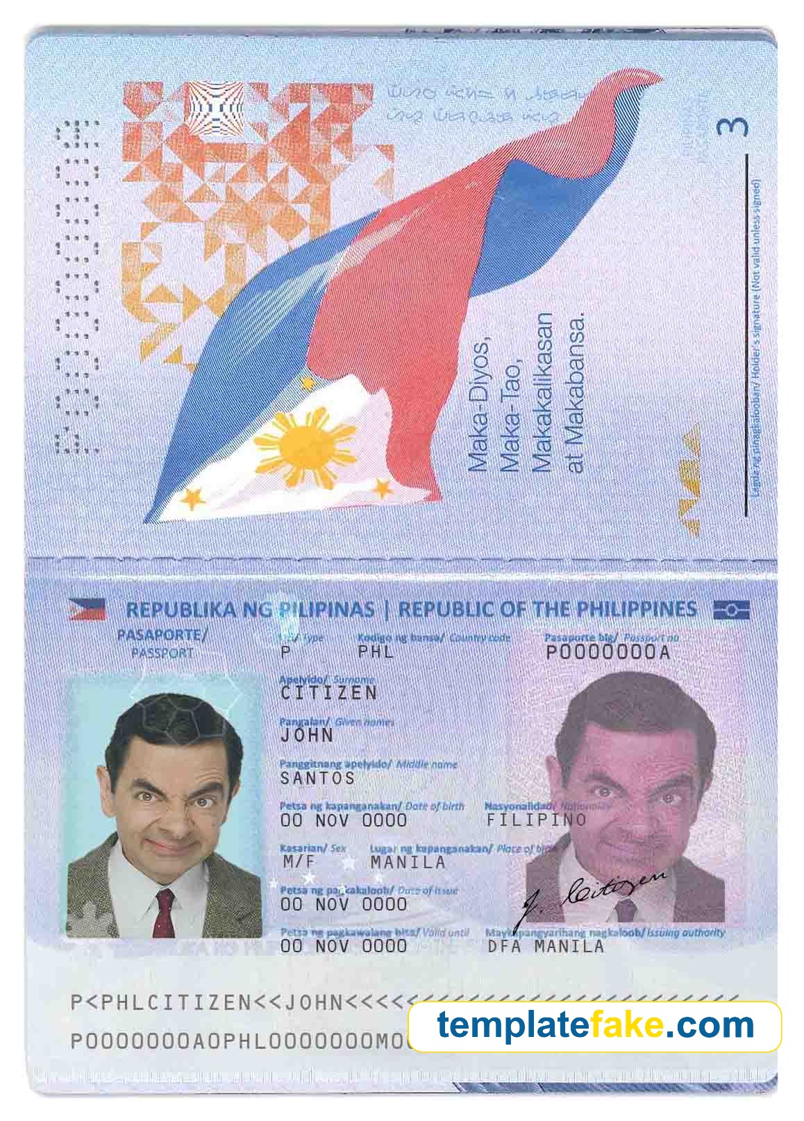 Philippines Passport Template PSD