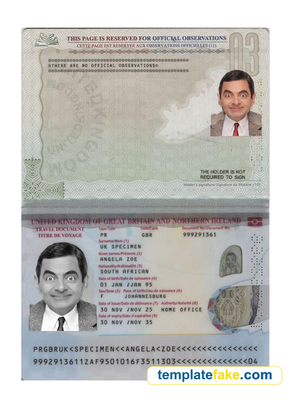 UK Passport Template PSD v2 [Fake United Kingdom ID]