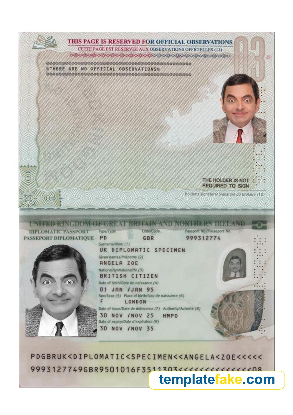 UK Passport Template PSD Mockup [Fake United Kingdom]