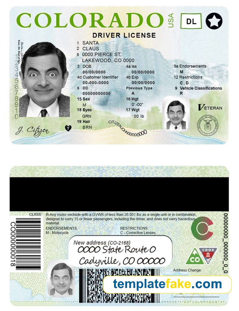 Colorado Driver License Template PSD New [Fake CO ID]